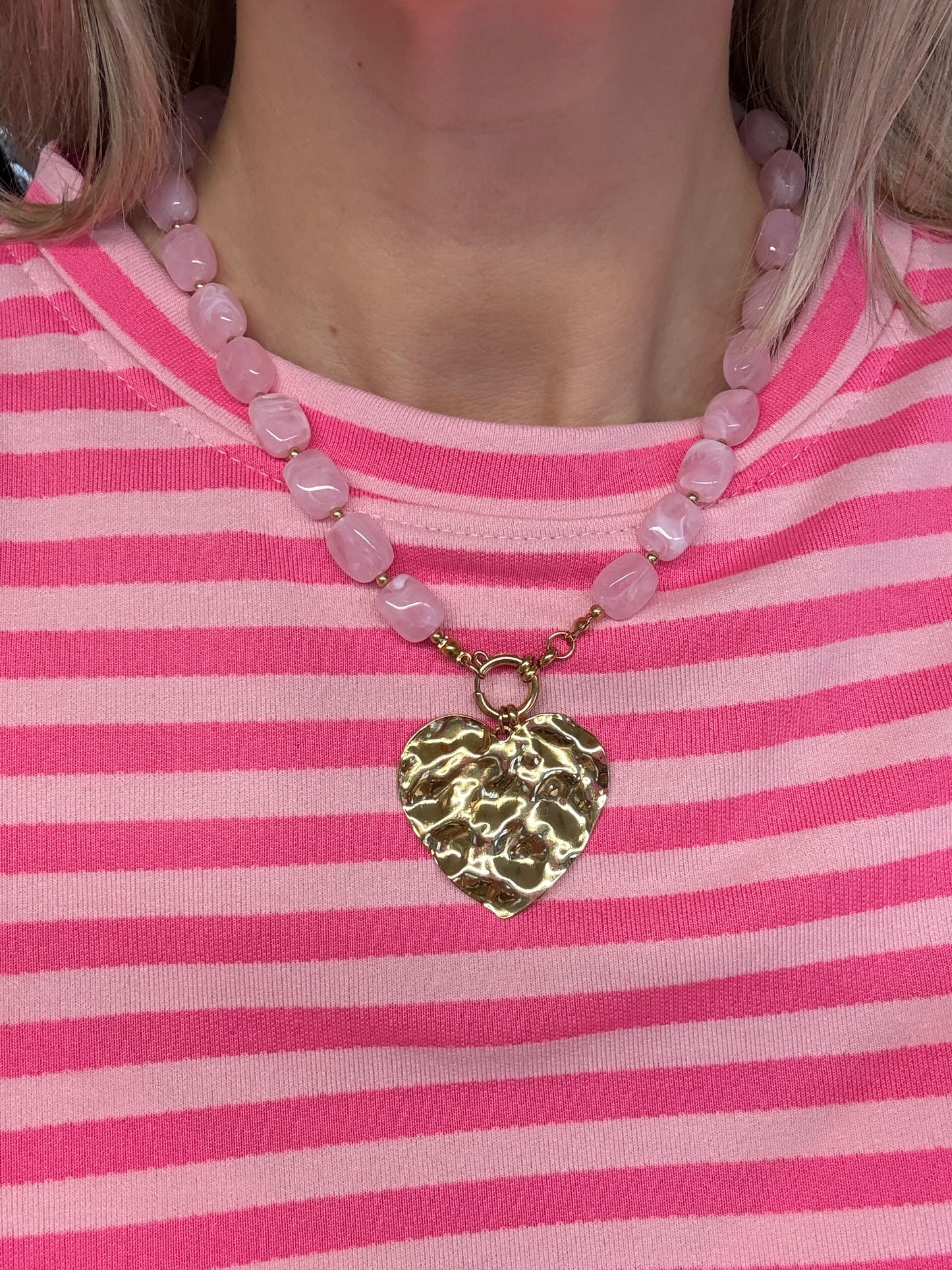 Ketting Dolly Gouden Hart Roze