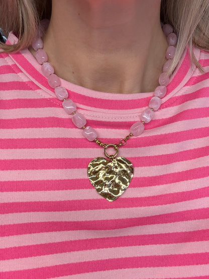 Ketting Dolly Gouden Hart Roze