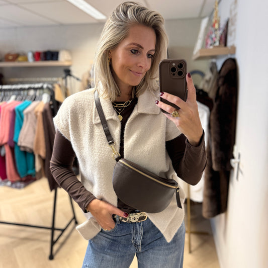 Tas Zoey Classic Grain Donkerbruin