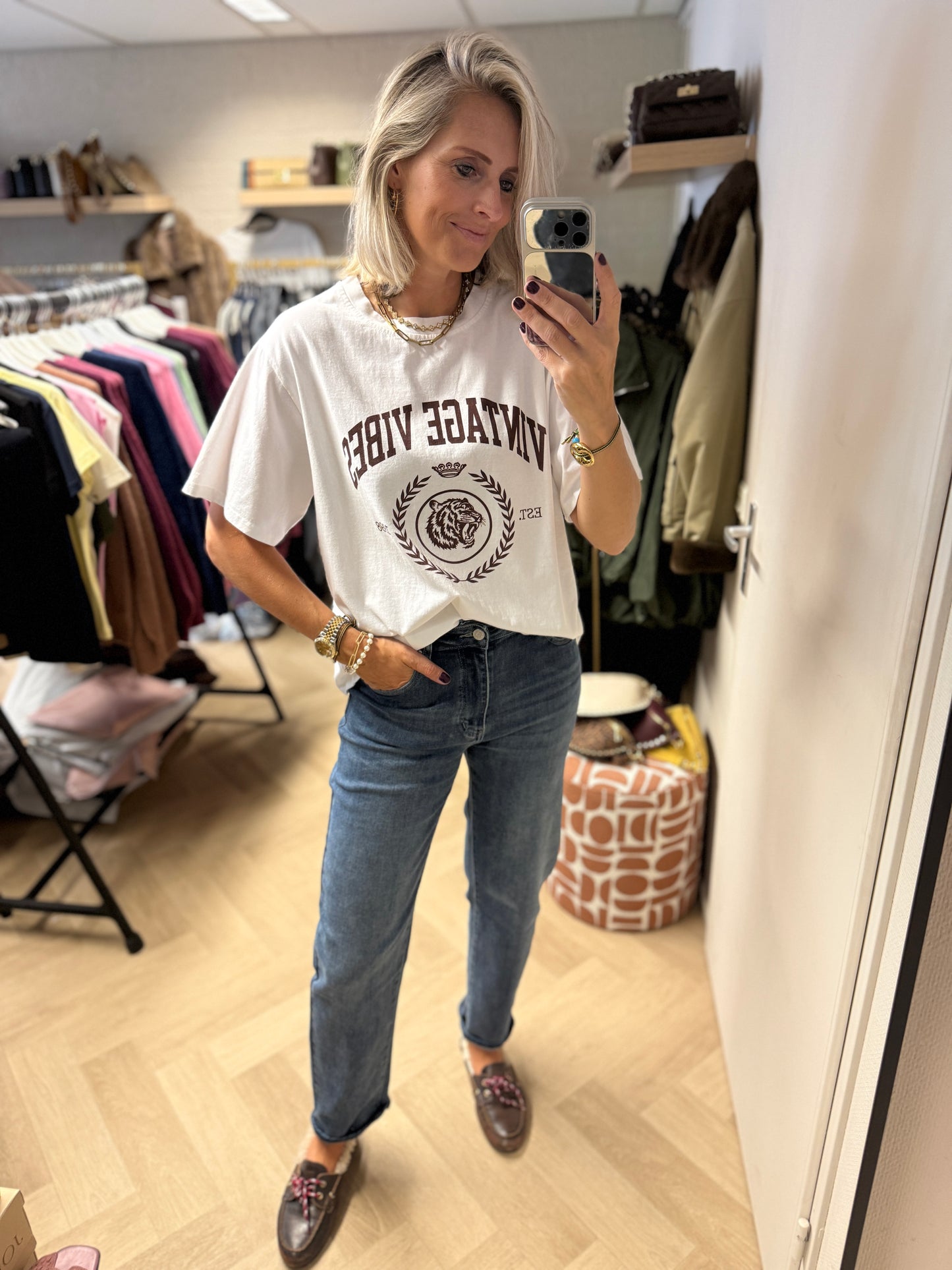 T-Shirt Julia Vintage Wit