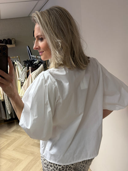 Blouse Fenna KM Pofmouw Wit