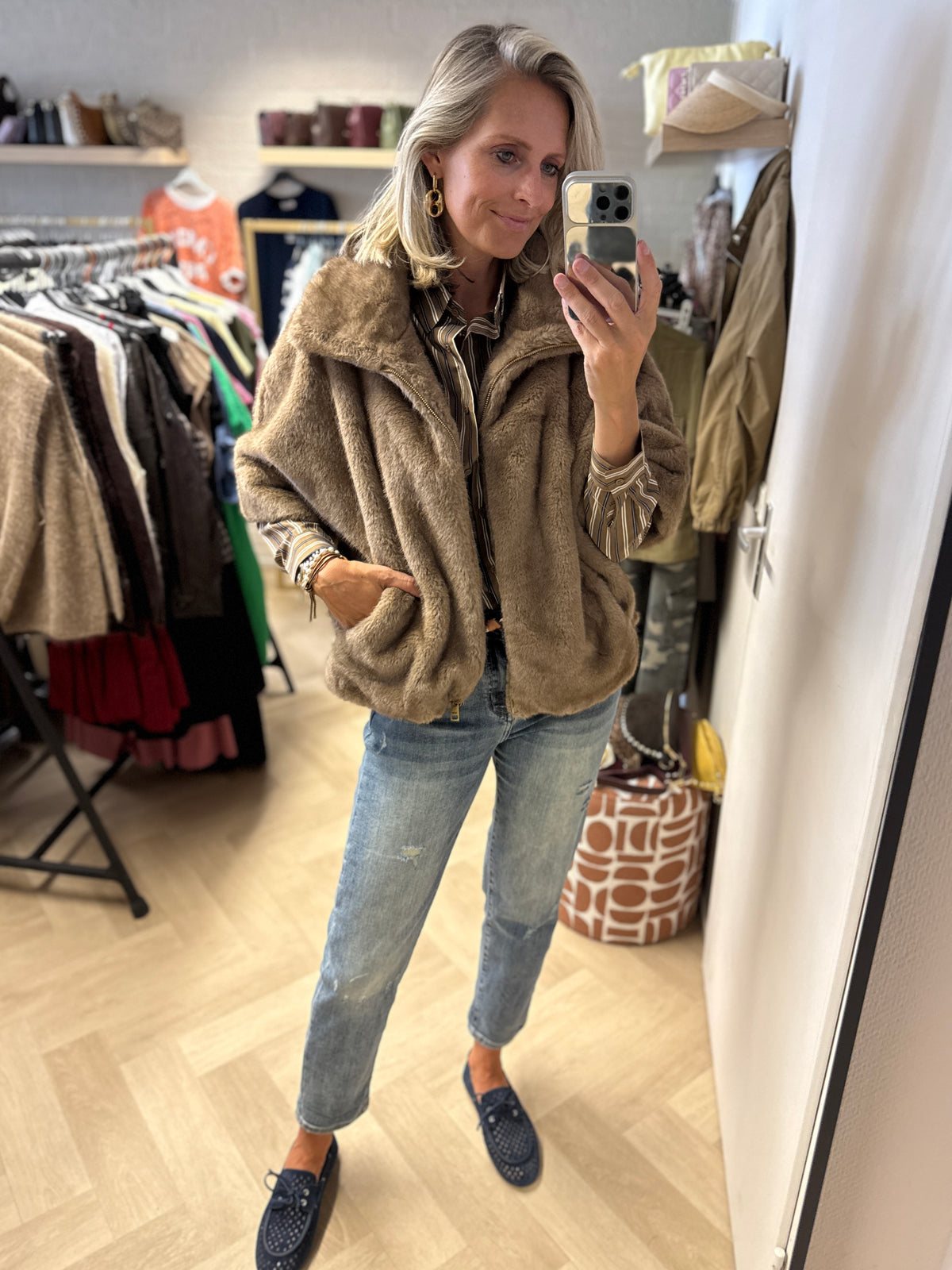 Jack Rowan Faux Fur Taupe