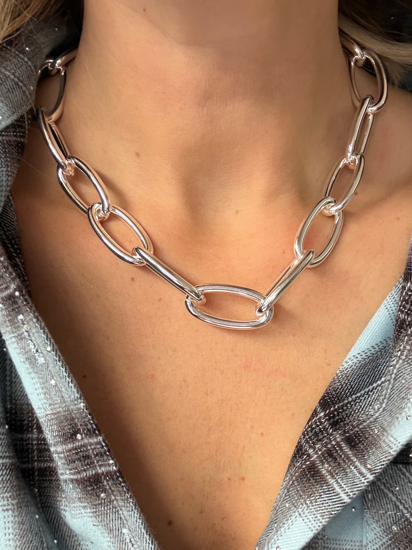 Ketting Chain Big Zilver