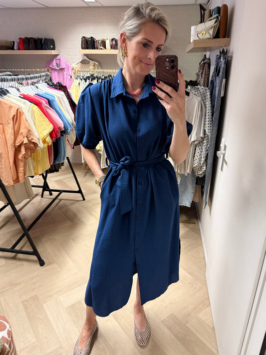 Jurk Senna Doorknoop Navy