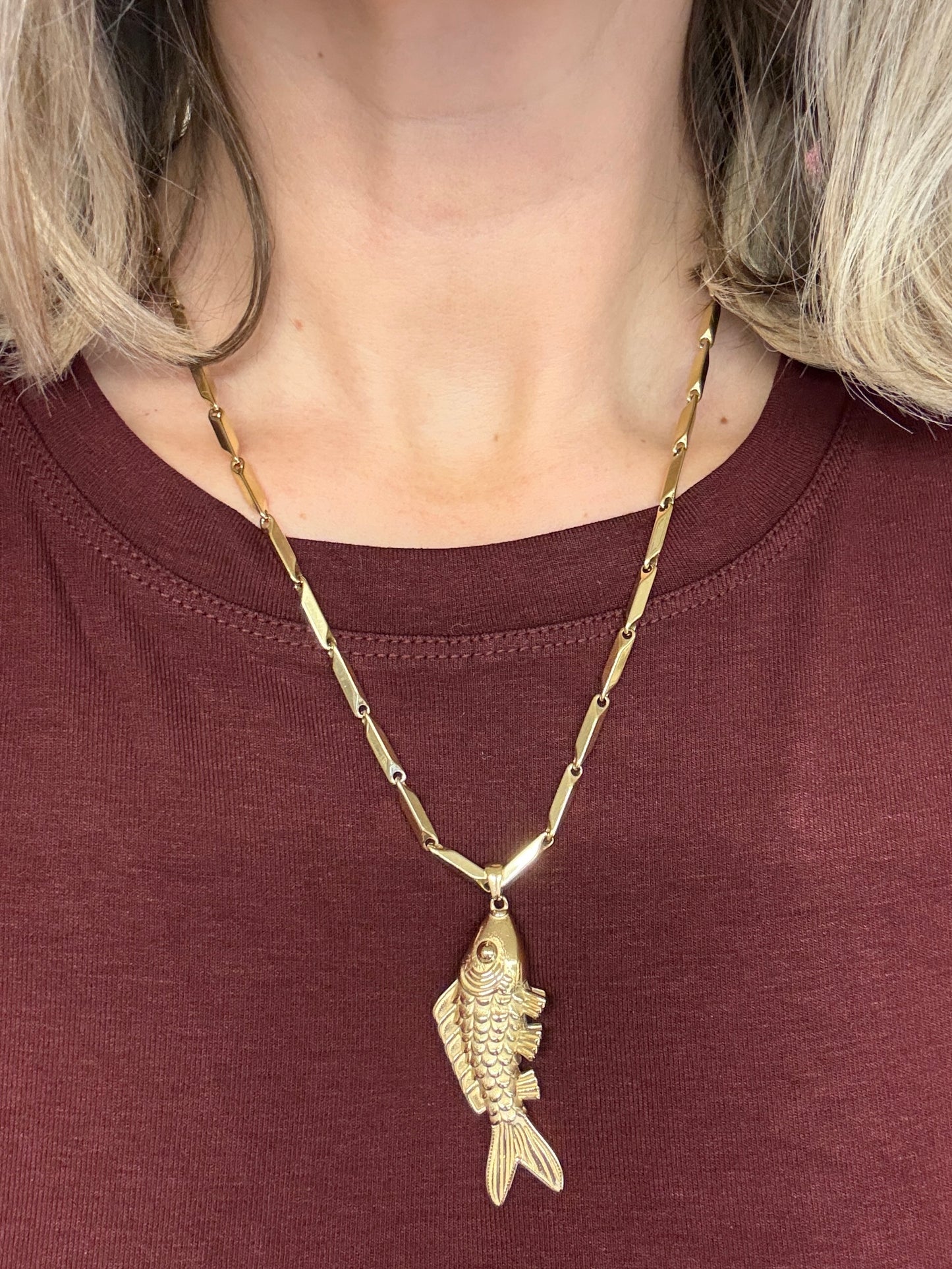 Ketting Bedel Chunky Vis Goud