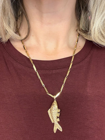 Ketting Bedel Chunky Vis Goud