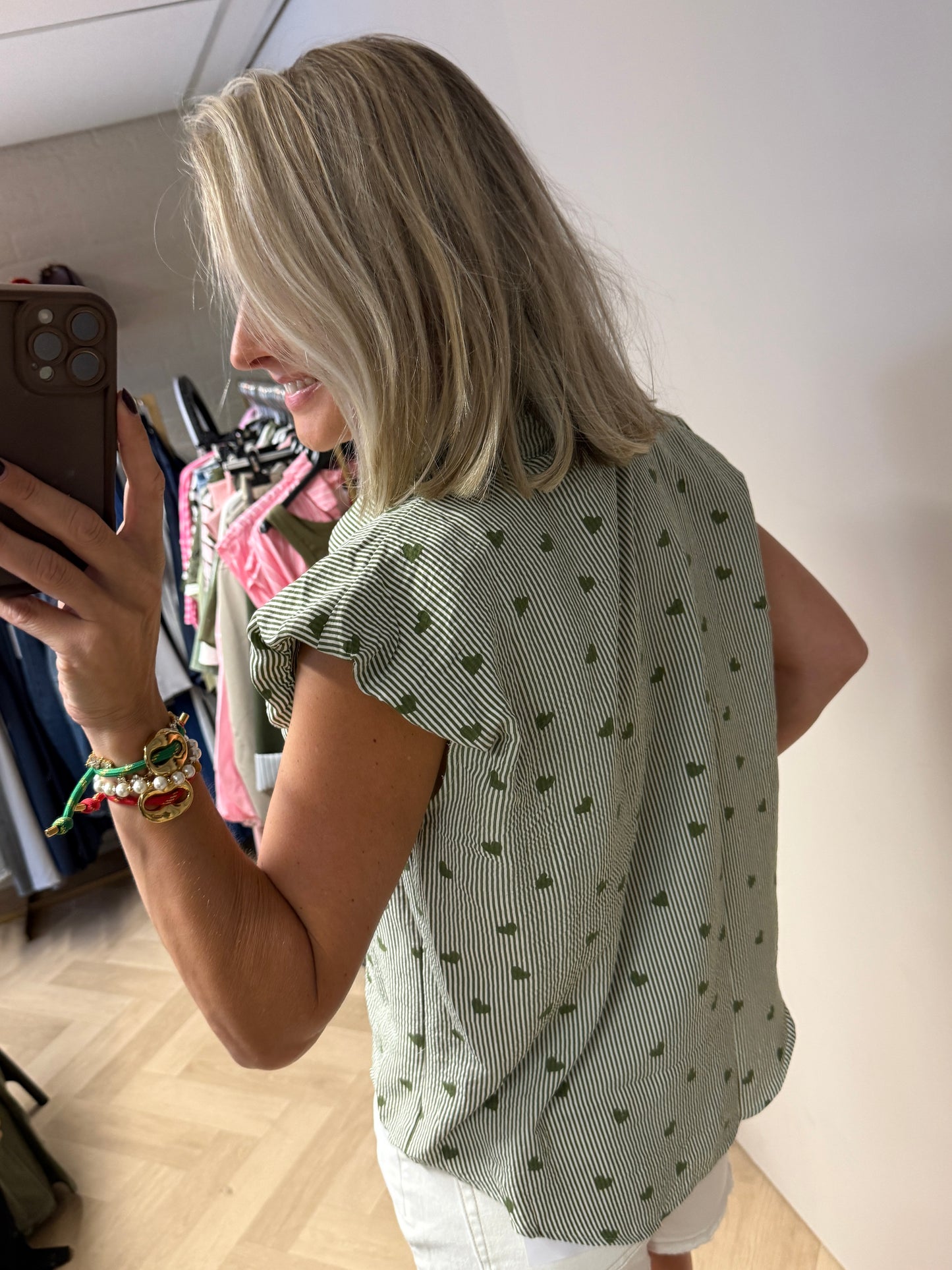Blouse Jill Streep Hartjes Groen