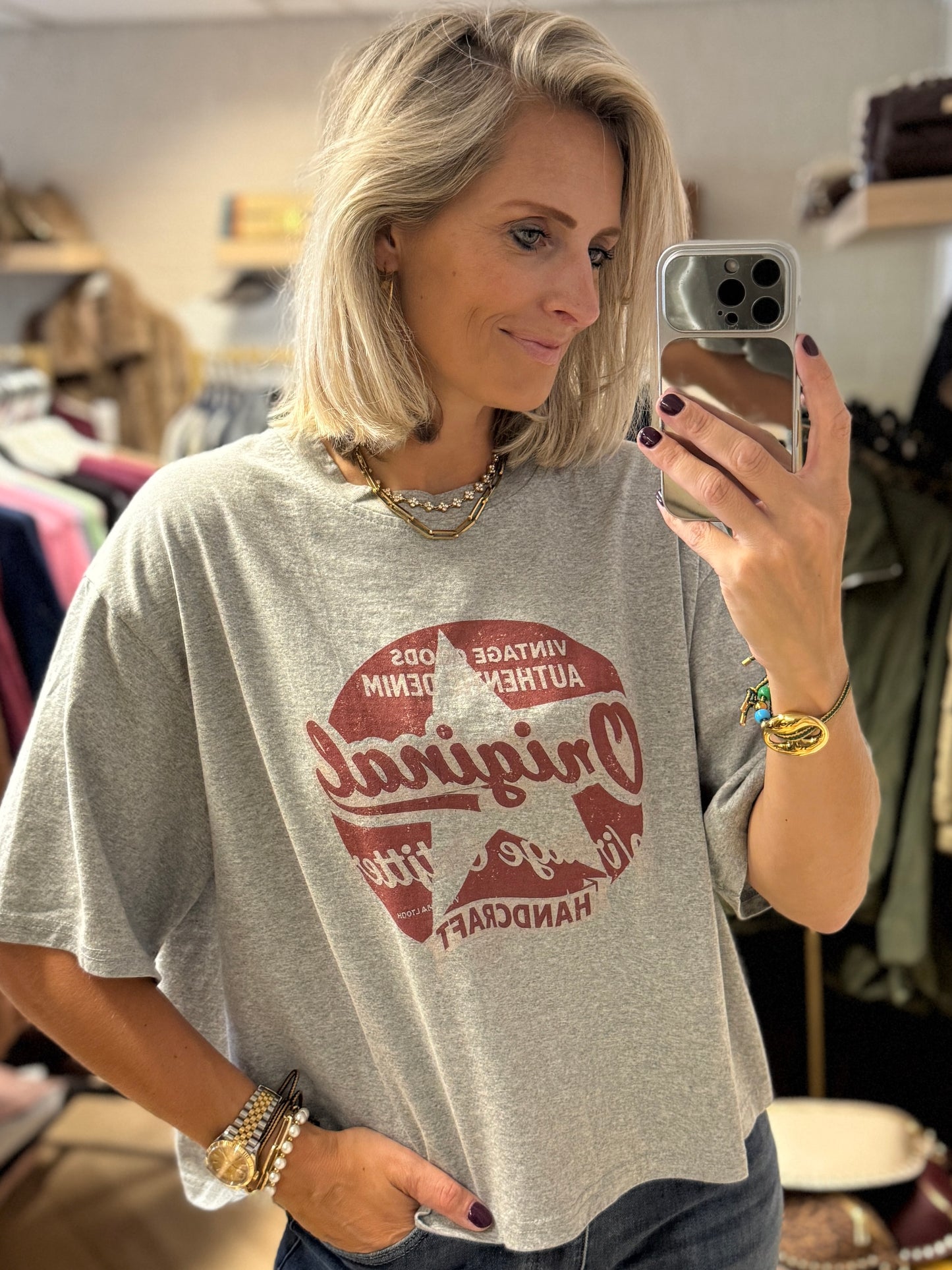 T-Shirt Julia Vintage Grey Melange