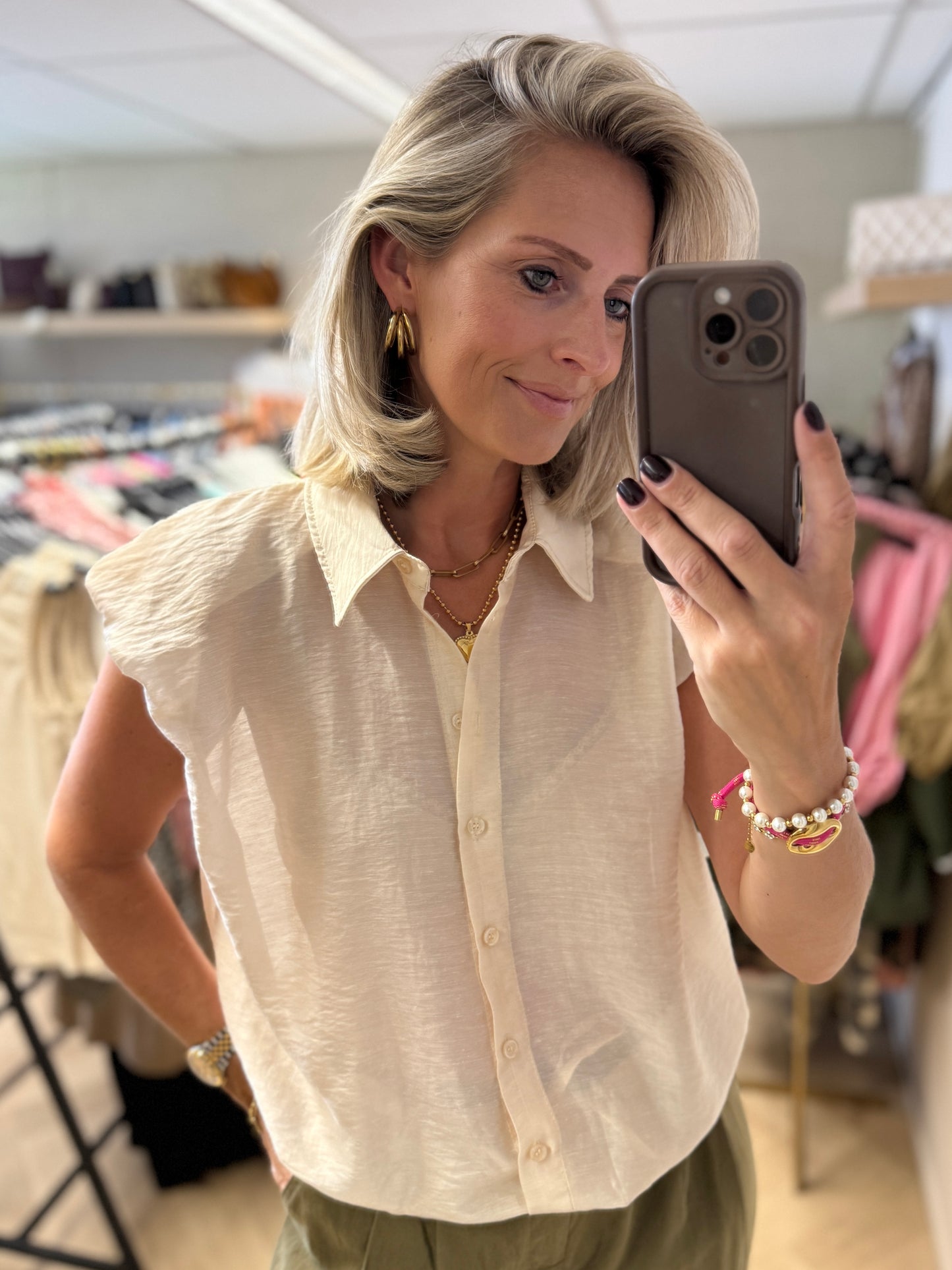 Blouse Kimmie Transparant Beige