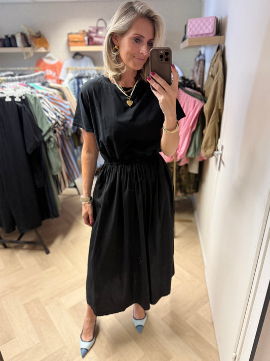 Jurk Naomi Katoen Shirtdress Zwart