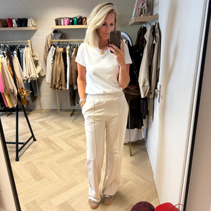 Broek Stephanie Katoen Beige
