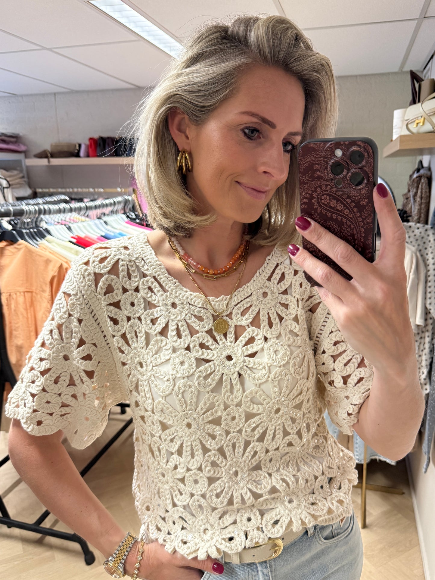 Shirt Milly Crochet Ecru