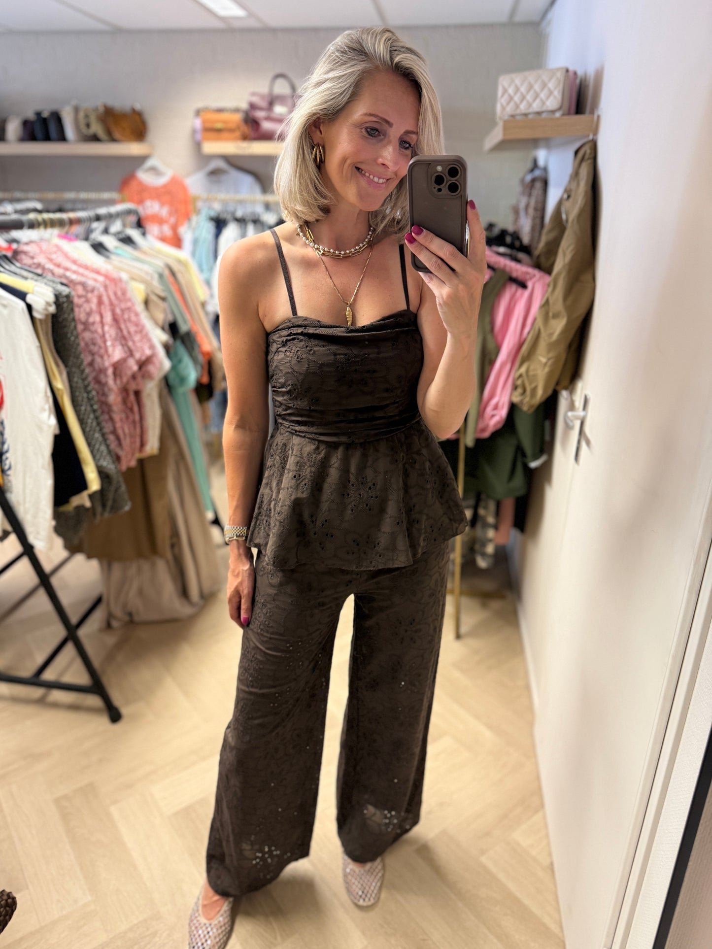 Co Ord Set Broderie Marije Choco