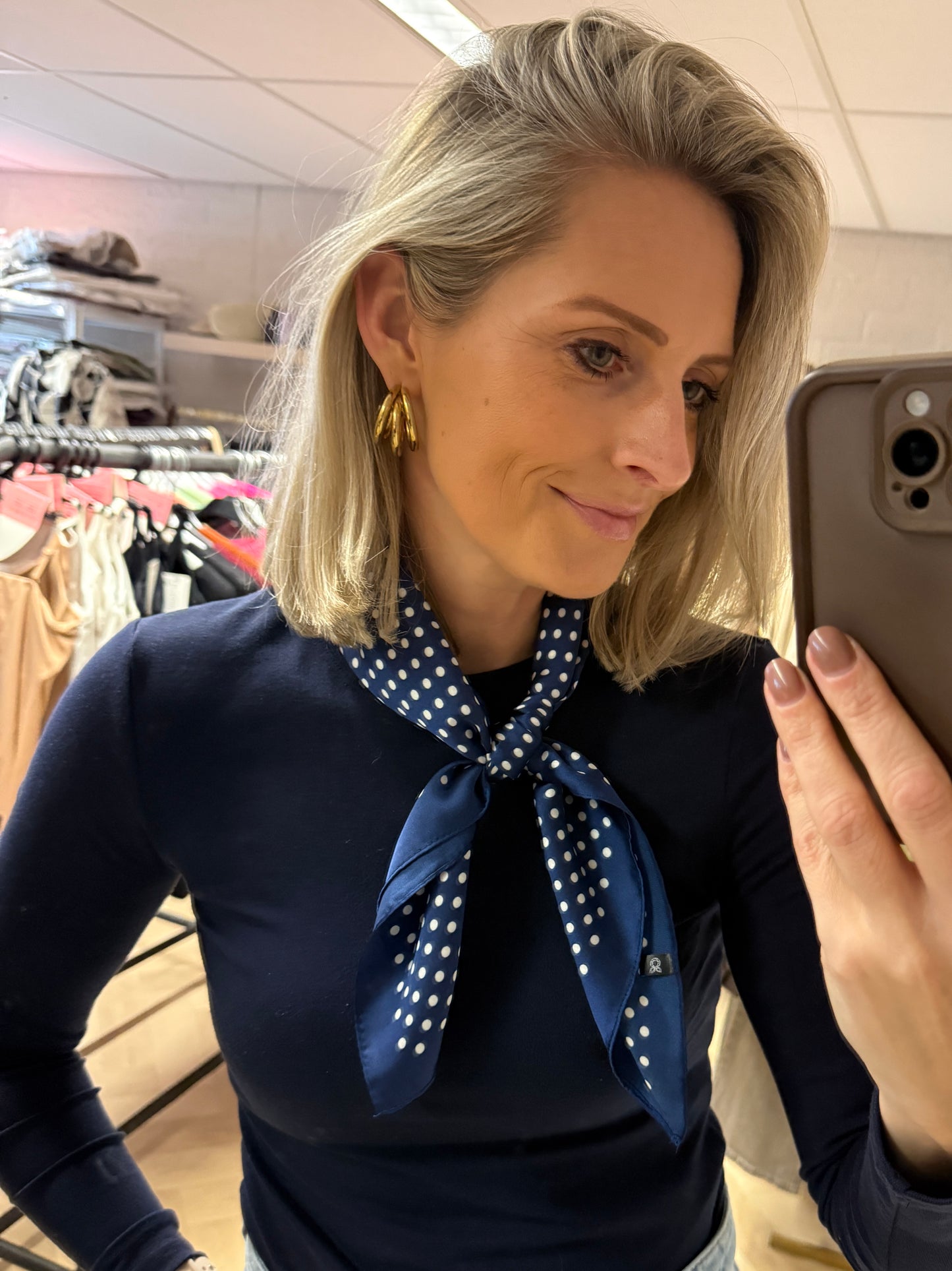 Sjaal Silka Polkadots Blauw