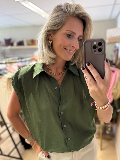 Blouse Kimmie Transparant Armygroen