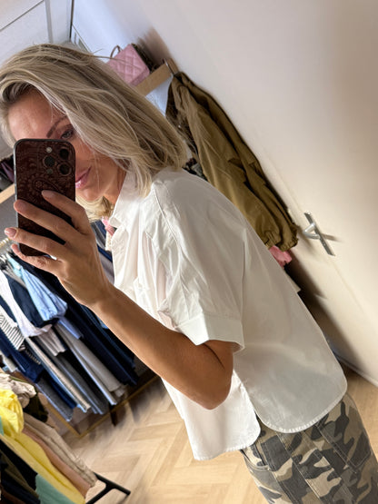 Blouse Els Oversized Cropped Wit