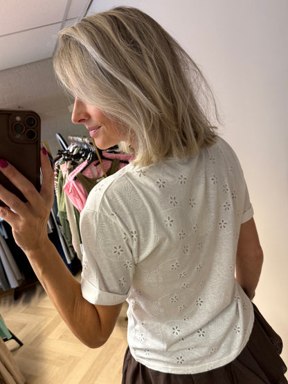 Shirt Broderie Katoen Wit