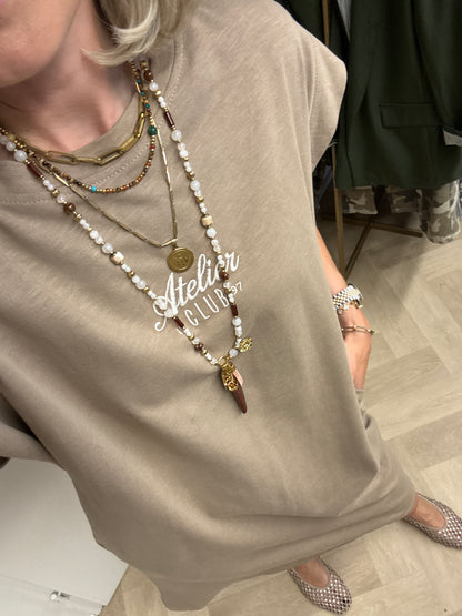 Jurk T-shirt Atelier Taupe