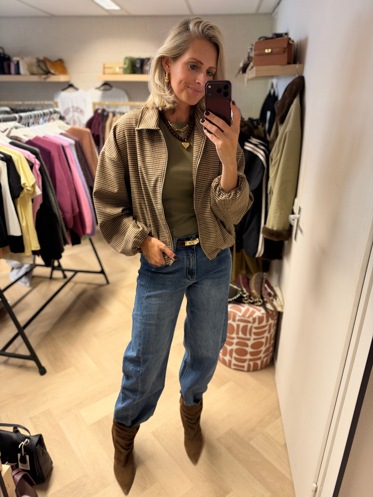 Jack Tartan Ruit Camel Groen Bruin Burgundy