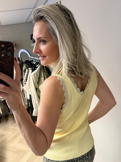 Top Stella Rib Lurex Zachtgeel
