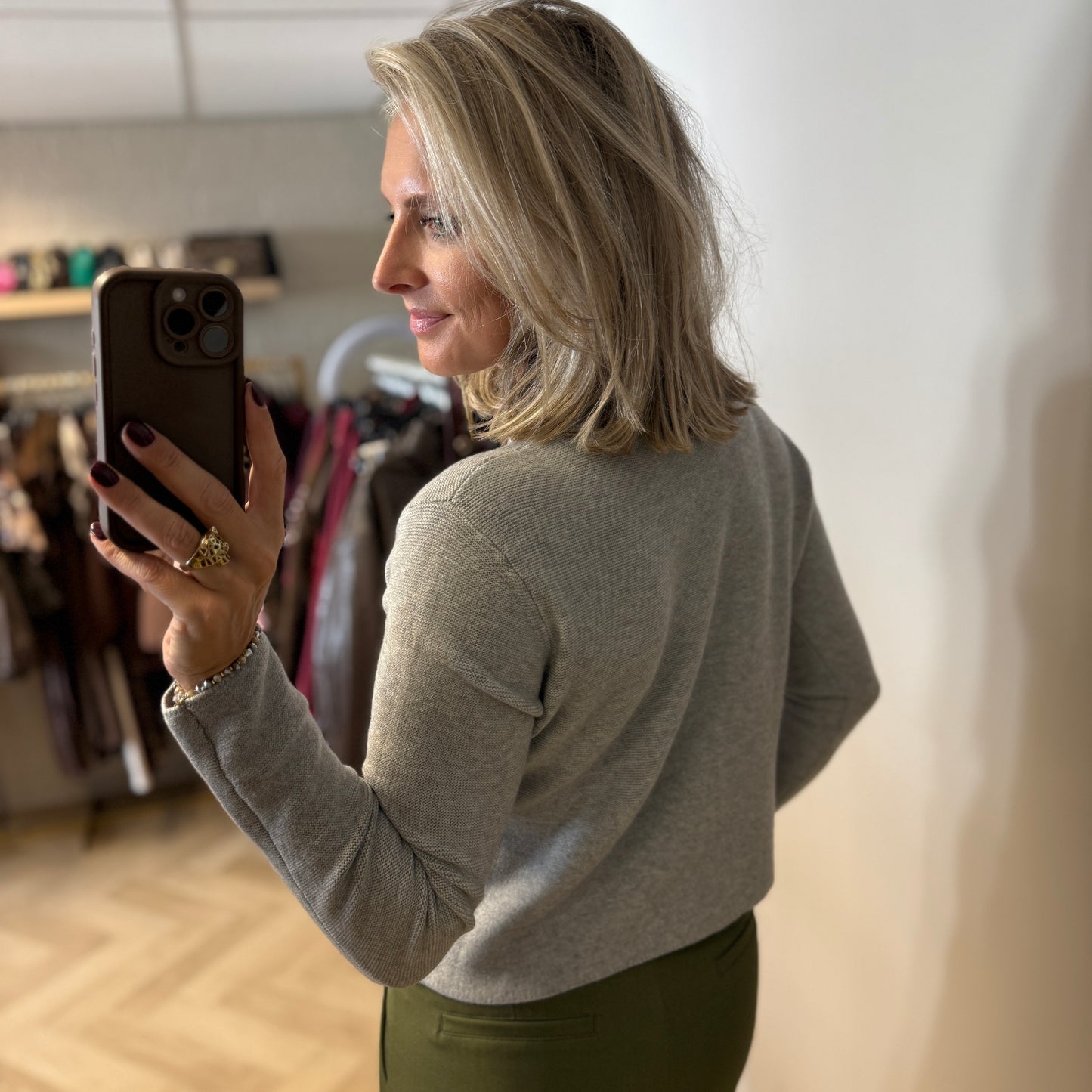 Vest Jessy Knoopjes Grijs