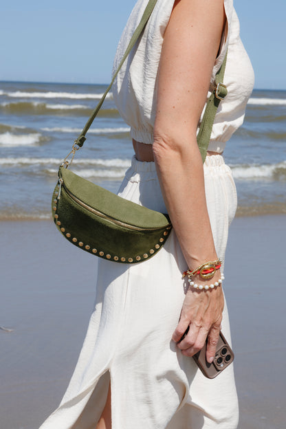 Tas Debby Suède Studs Groen