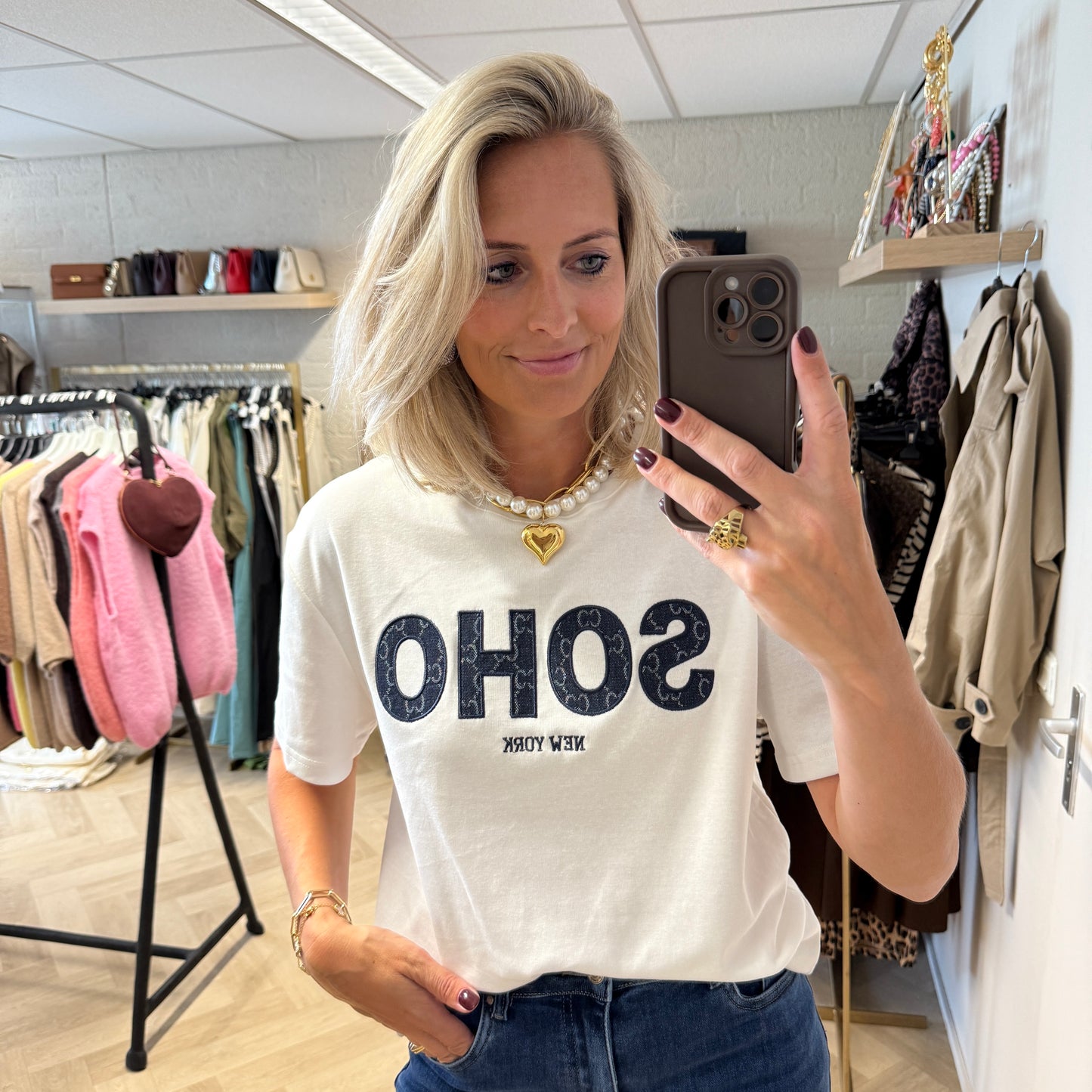 T-shirt Soho Logo Blauw