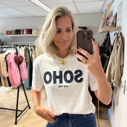 T-shirt Soho Logo Blauw