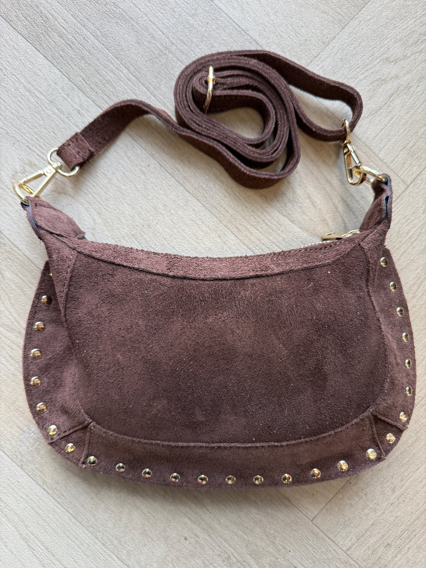 Tas Monica Suède Donkerbruin