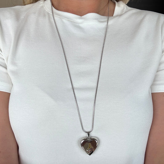 Ketting Lang Hart Zilver