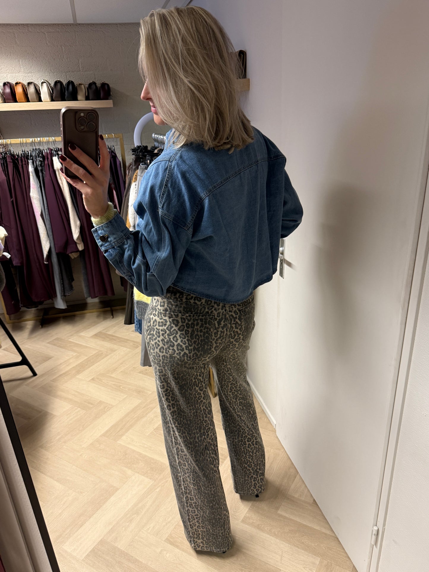 Blouse Denim Kort Blauw