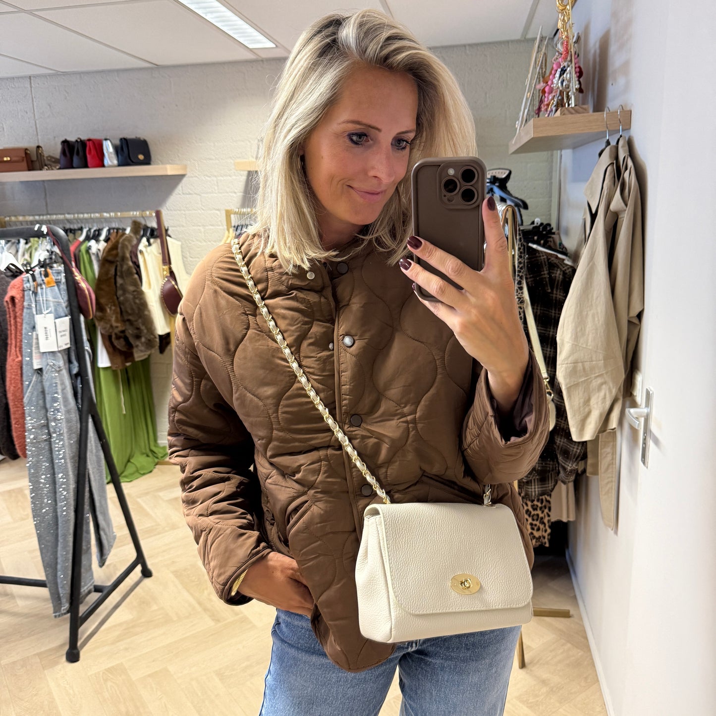 Jack Nora Doorgestikt Bruin
