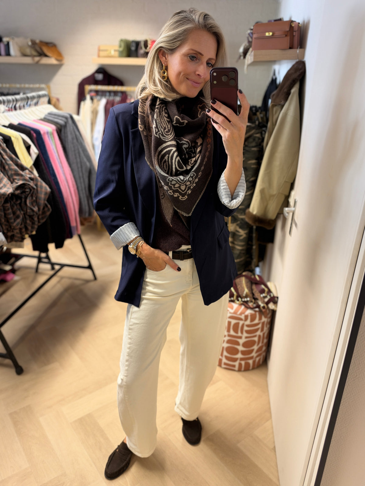 Sjaal Driehoek Paisley Bruin