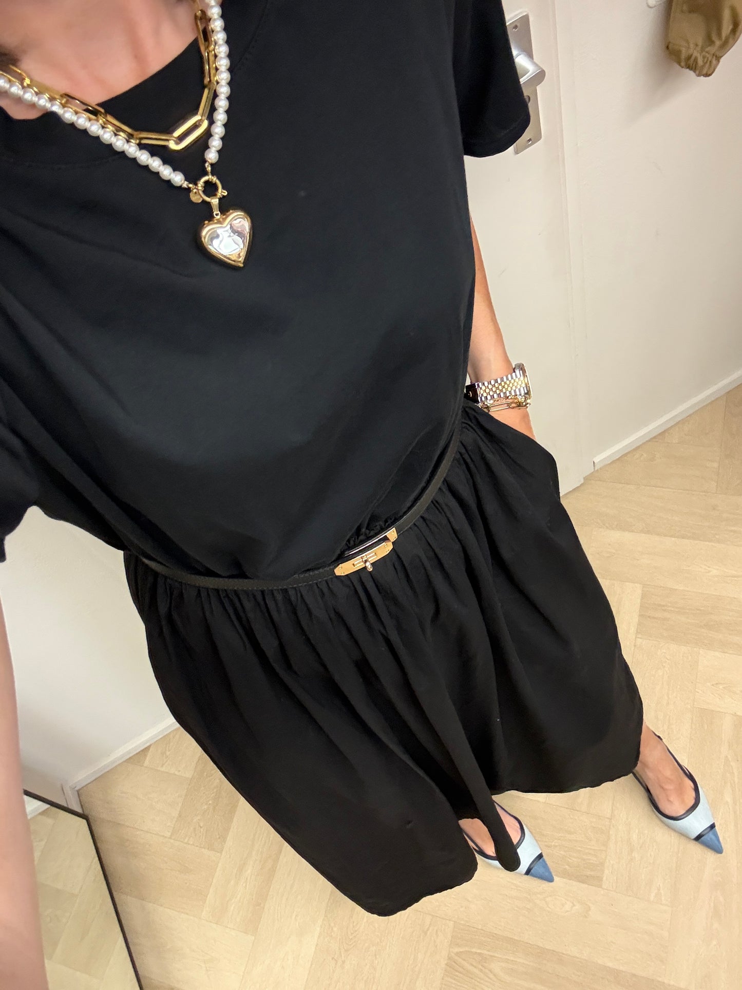 Jurk Naomi Katoen Shirtdress Zwart