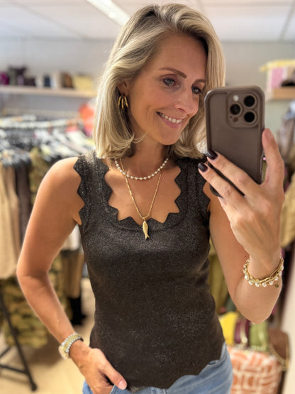 Top Stella Viscose Lurex Bruin