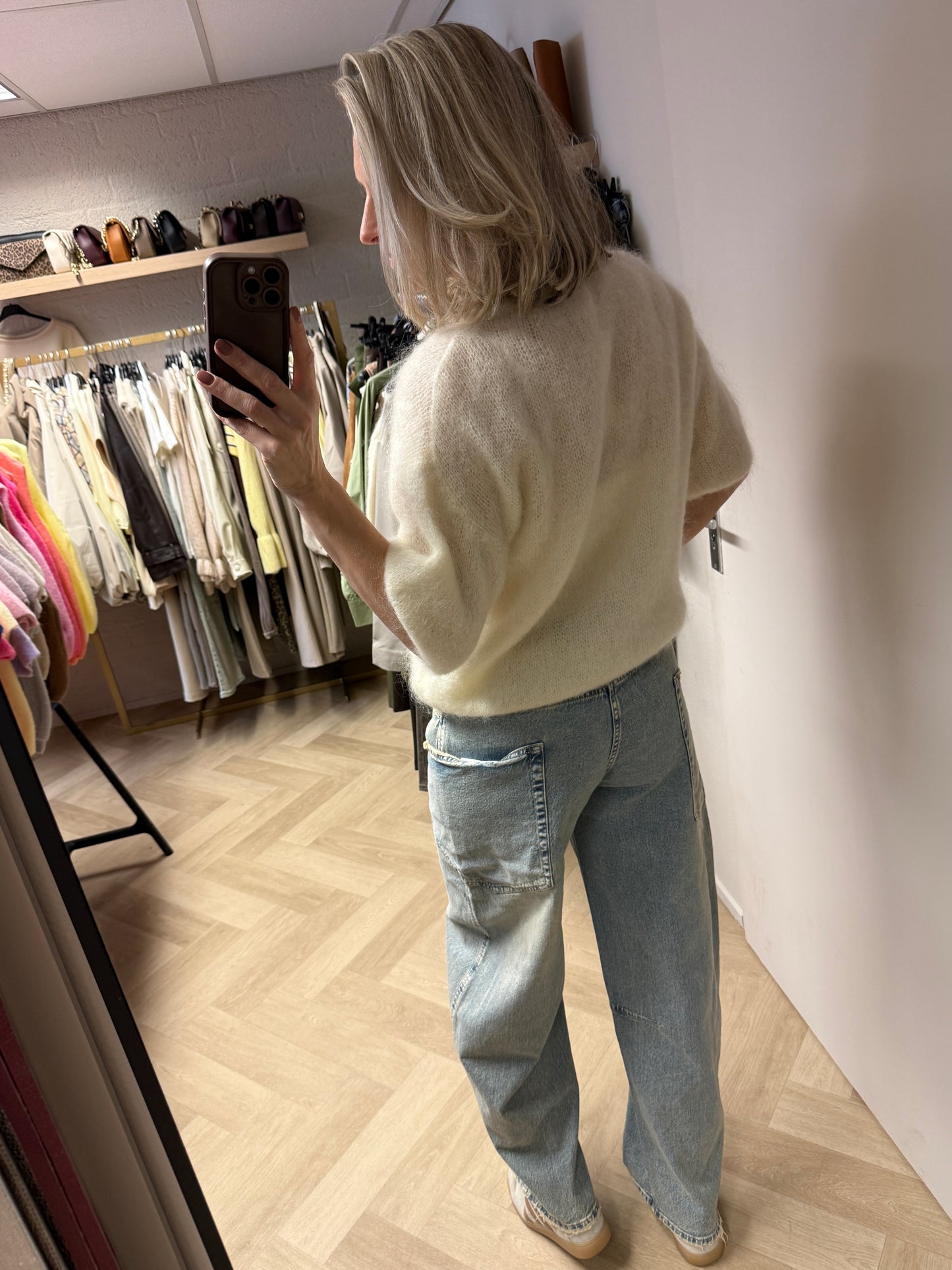 Jeans QH Side Pockets Denim Beige