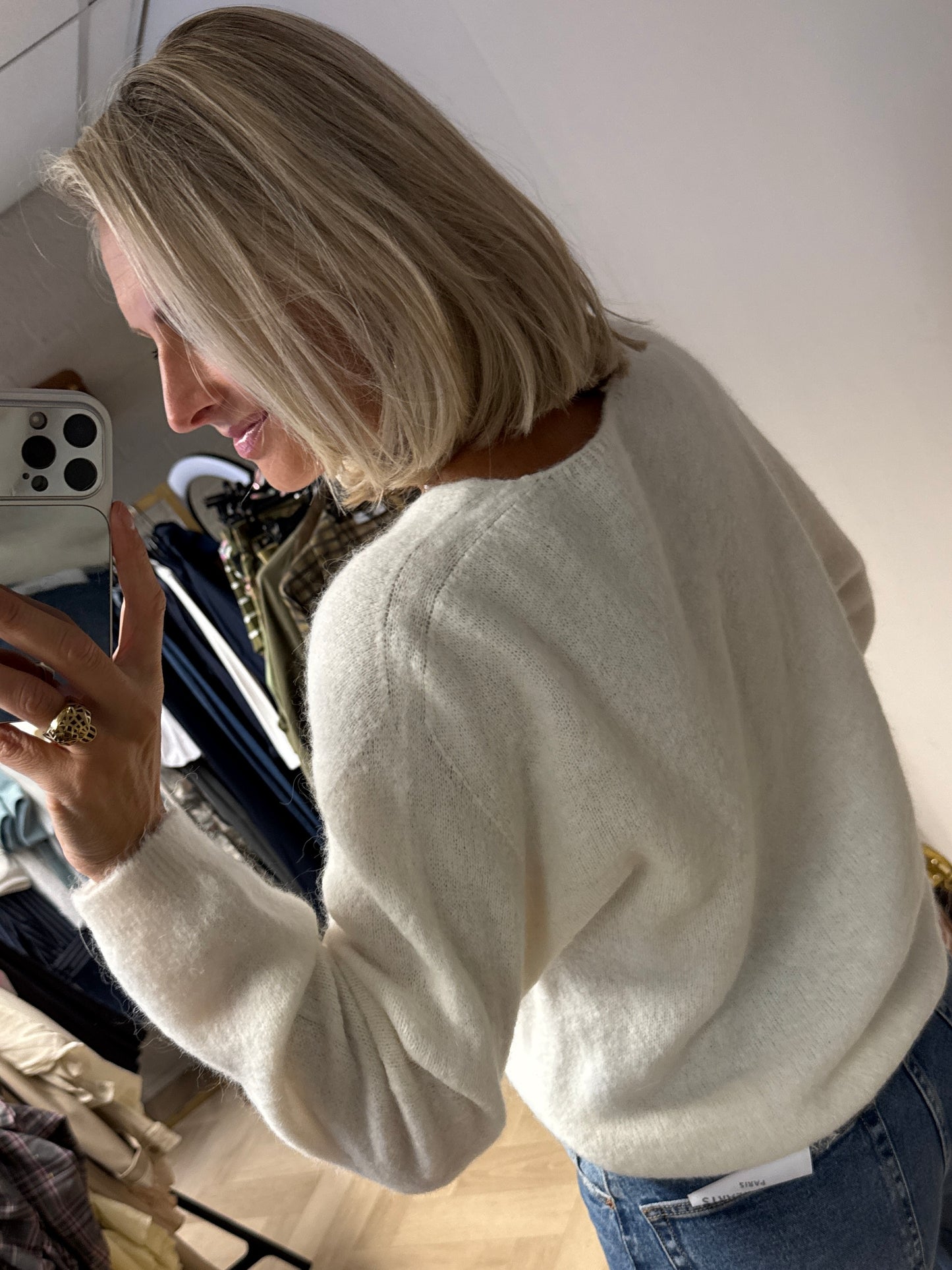 Vest Claudia Alpaca Lange Mouw Offwhite