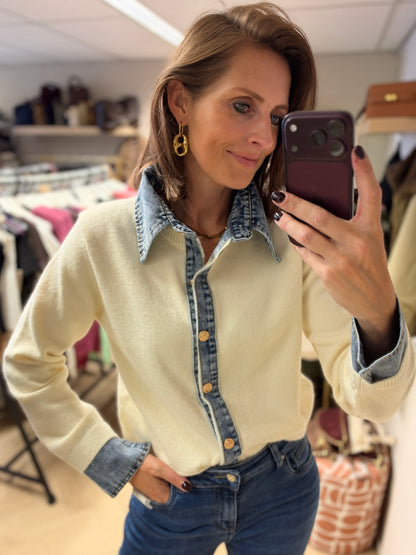 Vest Jenna Knit Denim Ecru