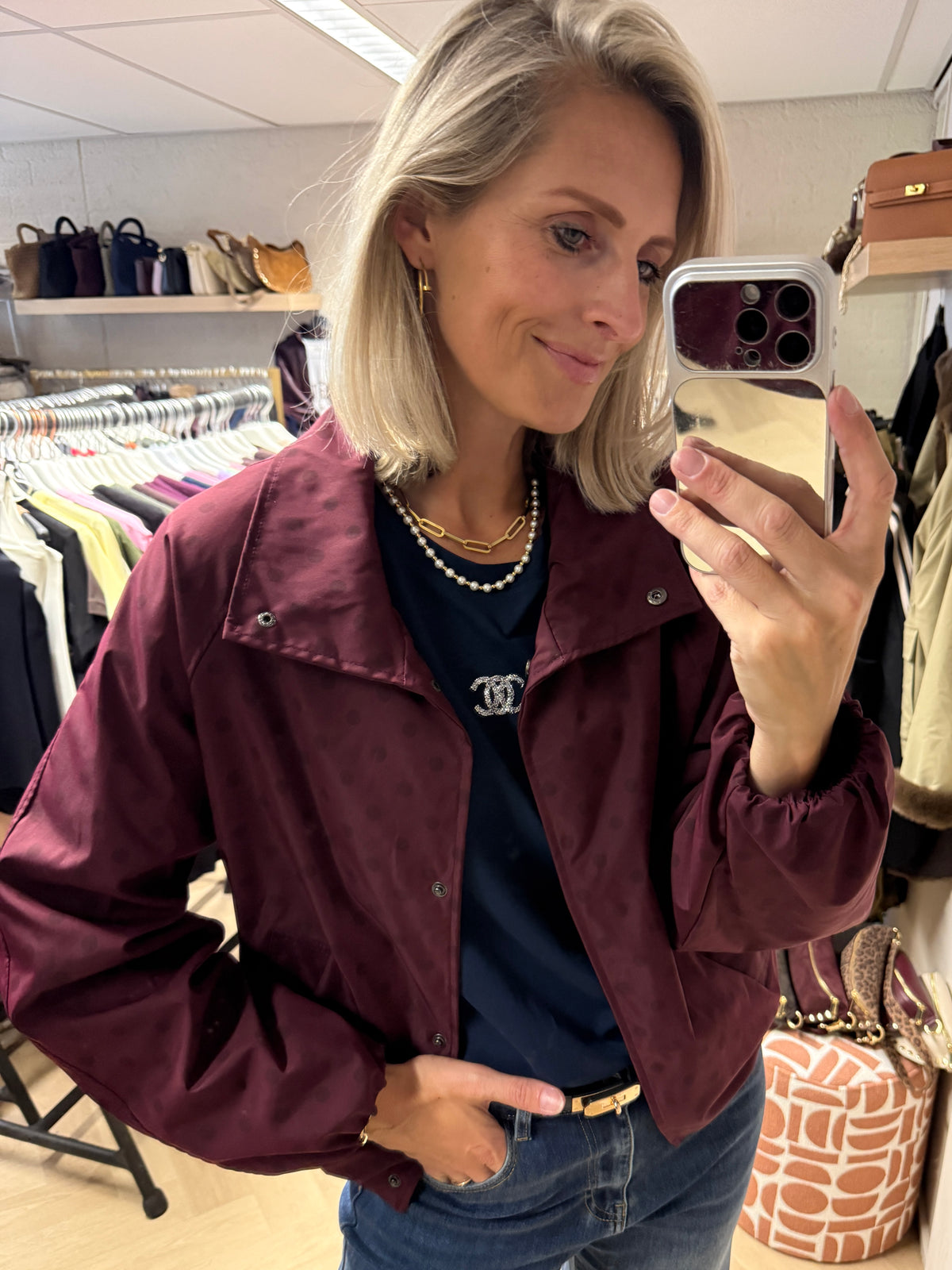 Jack Polkadot Burgundy