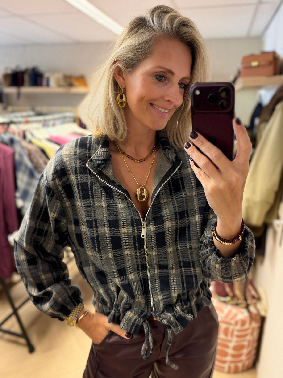 Vest Wendy Ruit Blauw