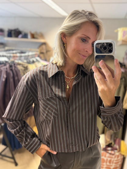 Blouse Eef Streep LM Bruin