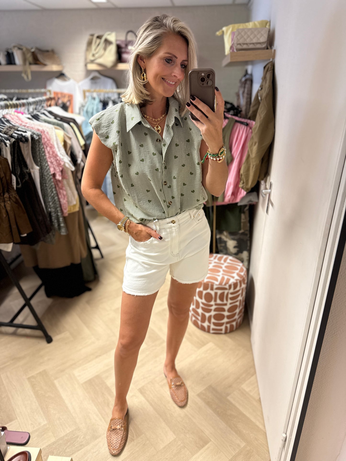 Blouse Jill Streep Hartjes Groen
