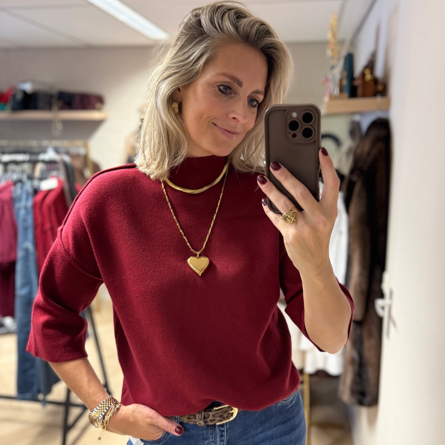 Trui Isabel Viscose Bordeaux