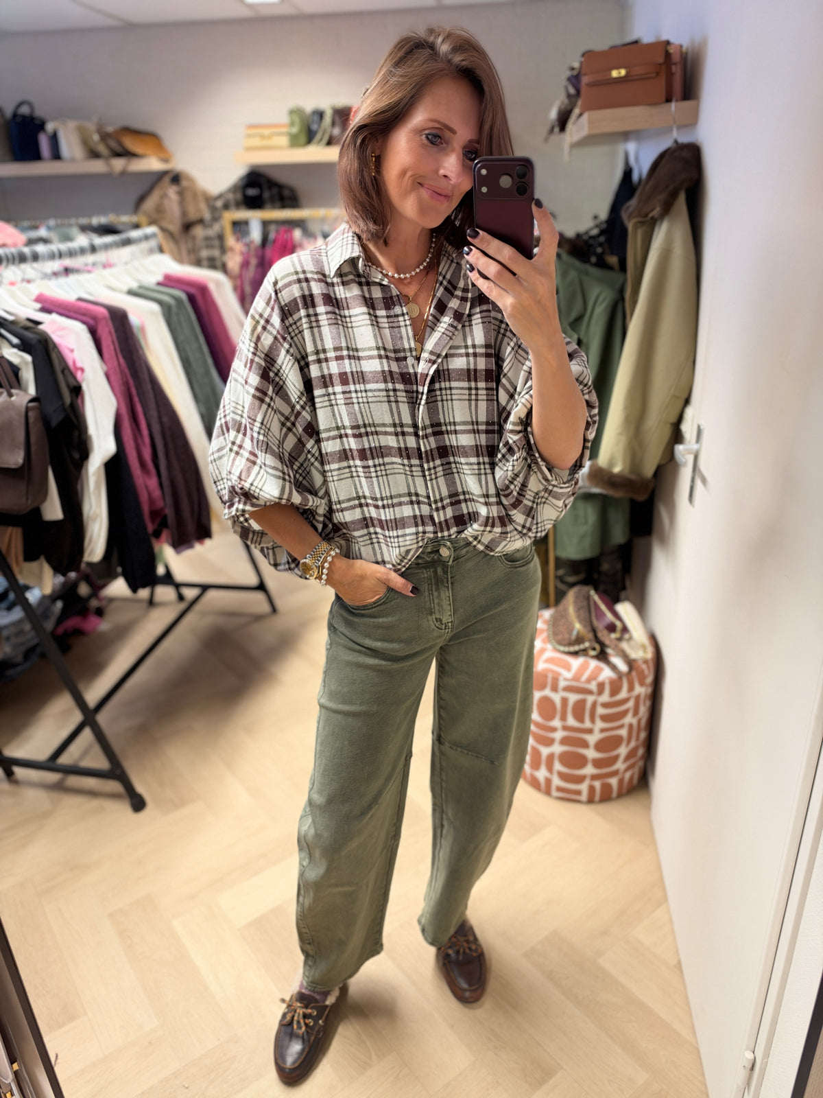 Jeans Laulia Balloon Mid Rise Groen