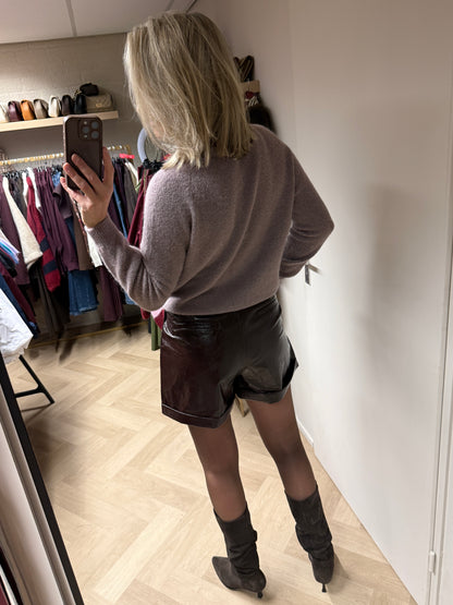 Short Mara Pu Leer Bruin Lak