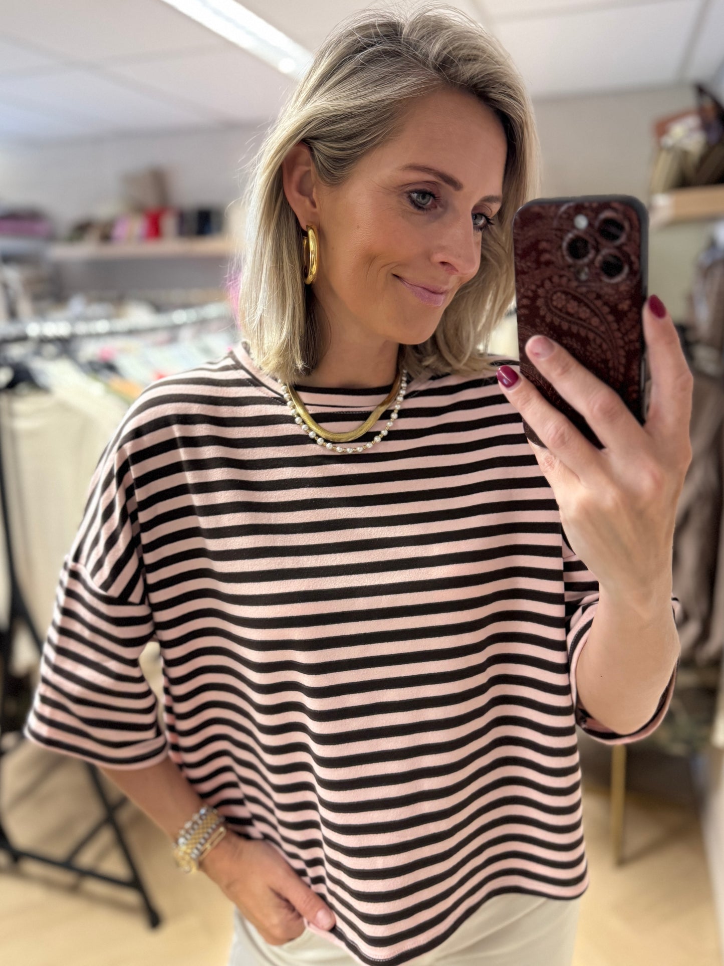Shirt Mary Streep KM Bruin Roze
