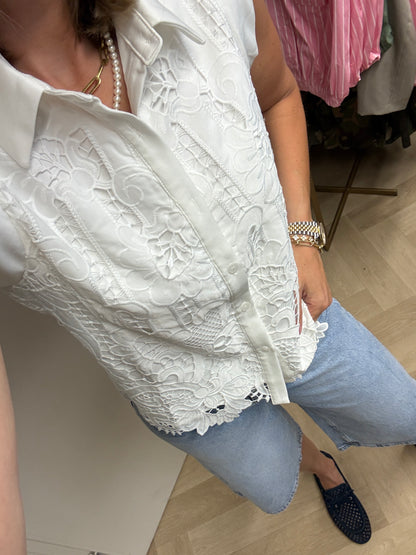 Blouse Mandy Broderie Anglaise Wit