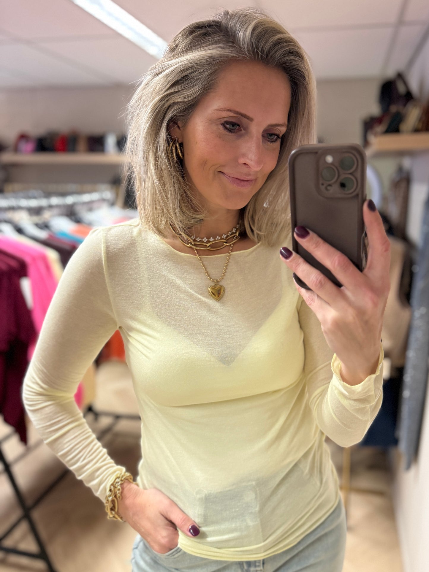 Shirt Nola Cashmere Geel