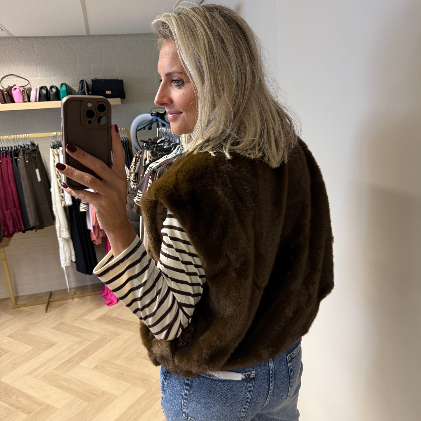 Vest Maxine Faux Fur Coffee