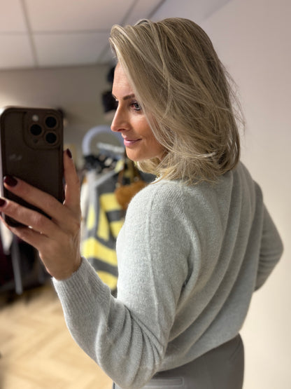 Trui Claudia Alpaca Lange Mouw Lichtgrijs